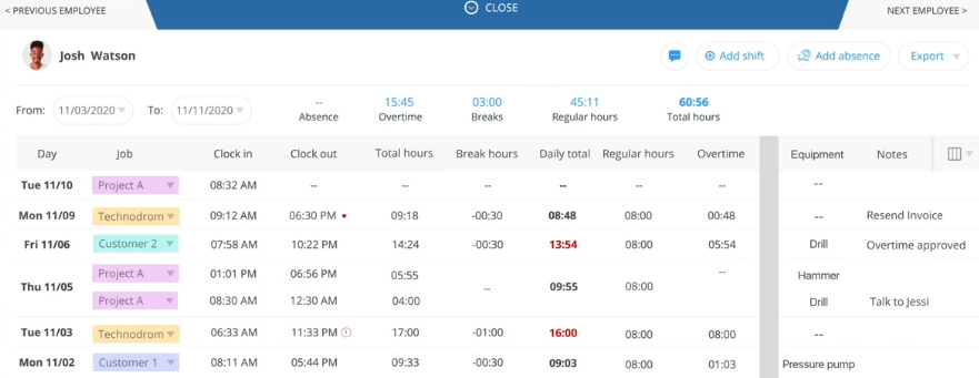 connecteam time clock app with gps