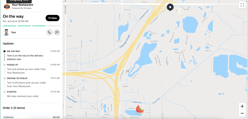 Shipday route monitoring