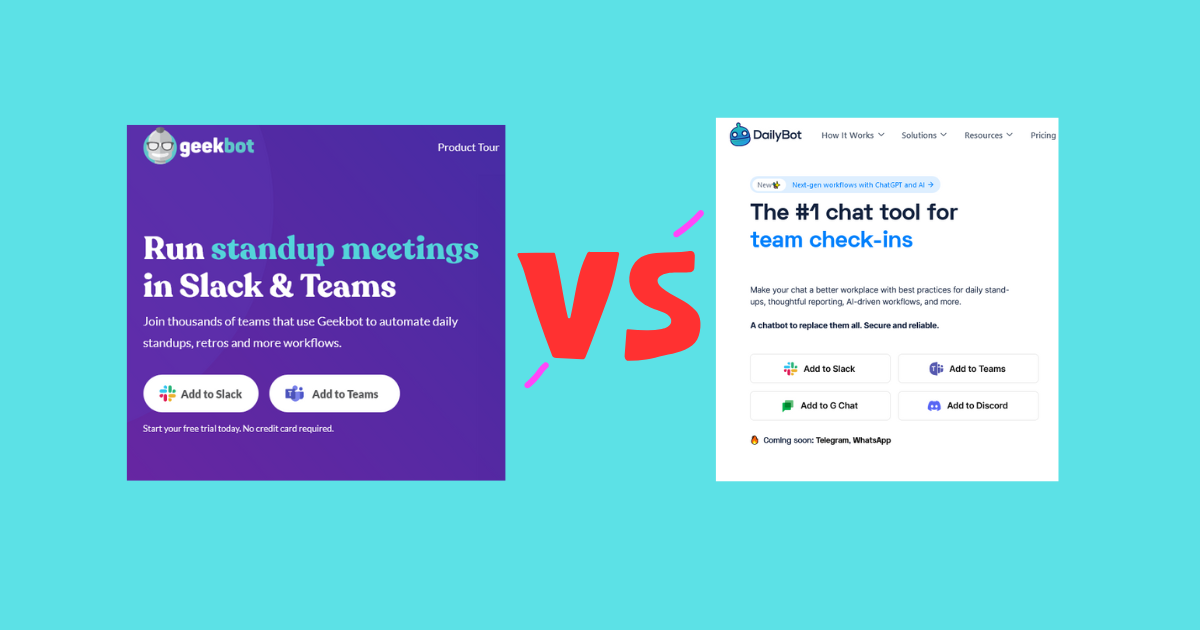 Geekbot vs DailyBot comparison blog image