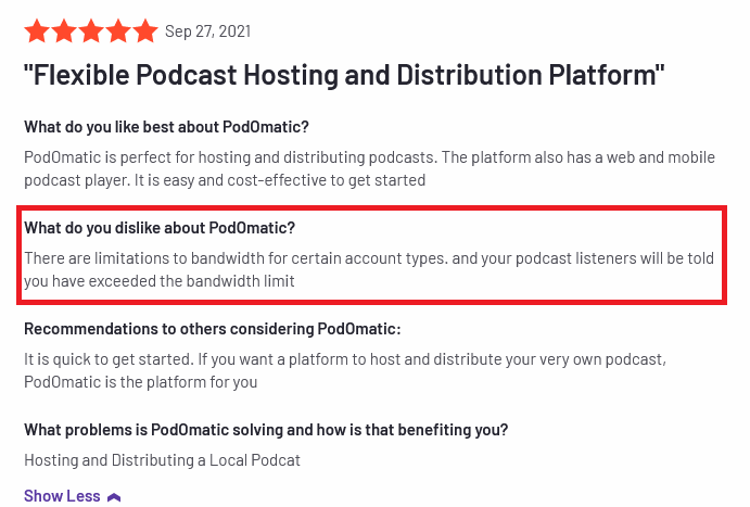 best free podcast hosting platform podomatic review