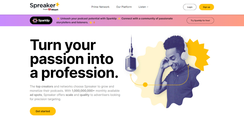 Spreaker podcast hosting platform free