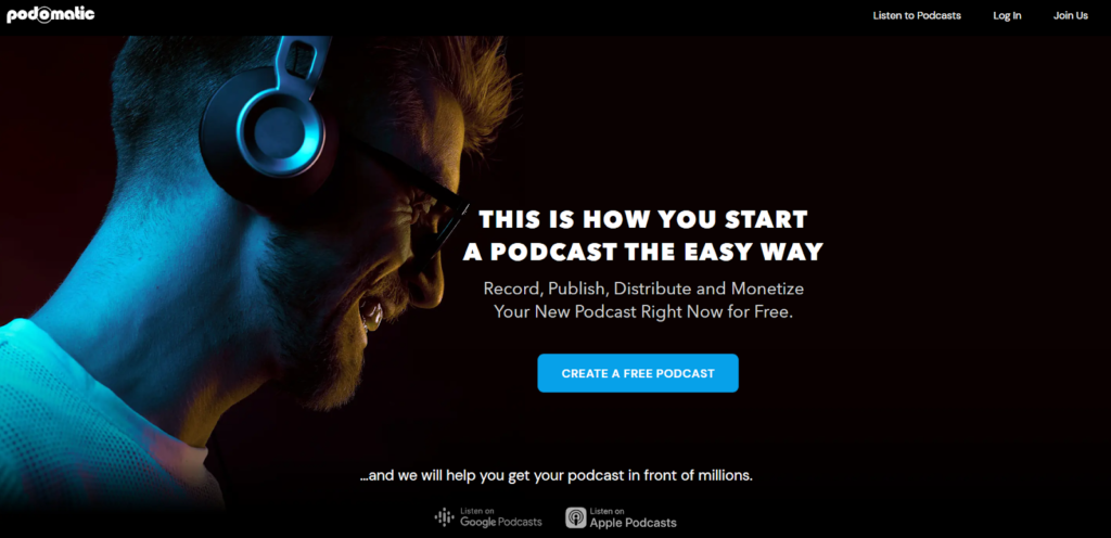 podomatic as one of the best free podcast hosting platform.